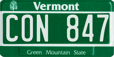 VT license plate CON847