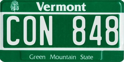 VT license plate CON848