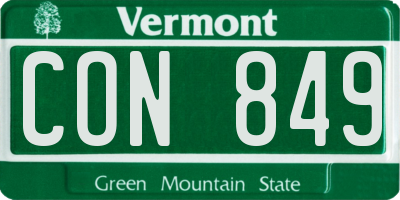 VT license plate CON849