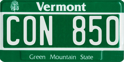 VT license plate CON850