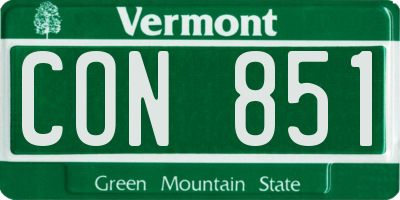 VT license plate CON851