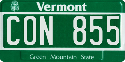 VT license plate CON855