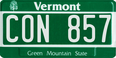 VT license plate CON857