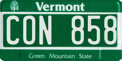 VT license plate CON858