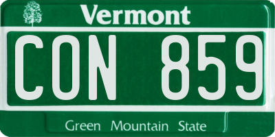 VT license plate CON859