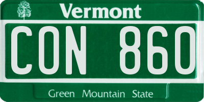 VT license plate CON860