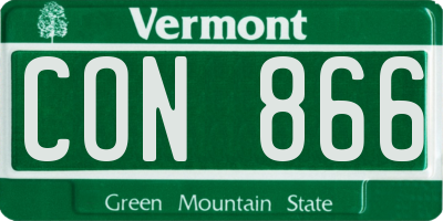 VT license plate CON866