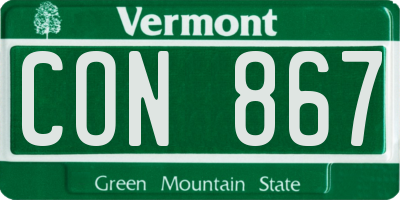 VT license plate CON867