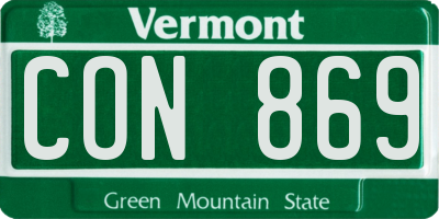 VT license plate CON869