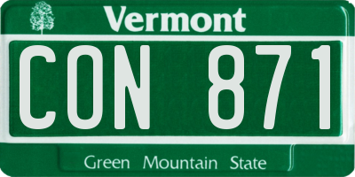 VT license plate CON871