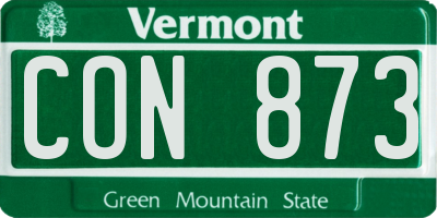 VT license plate CON873
