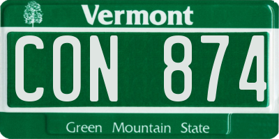 VT license plate CON874