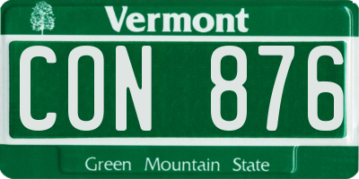 VT license plate CON876