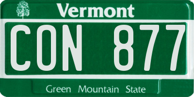 VT license plate CON877