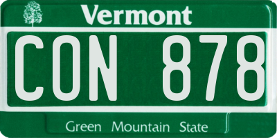 VT license plate CON878