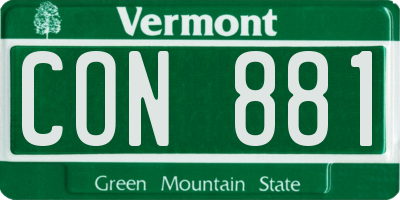 VT license plate CON881