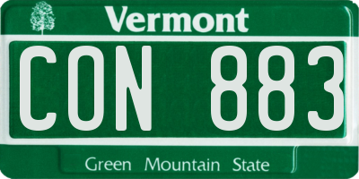 VT license plate CON883