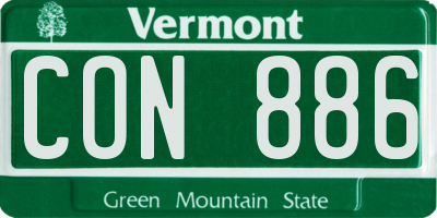 VT license plate CON886