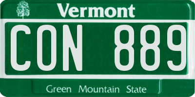 VT license plate CON889