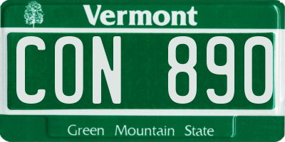 VT license plate CON890