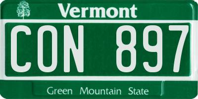 VT license plate CON897