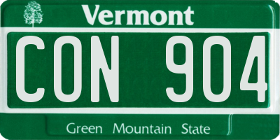 VT license plate CON904