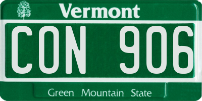 VT license plate CON906