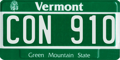 VT license plate CON910