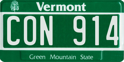 VT license plate CON914