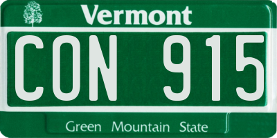 VT license plate CON915