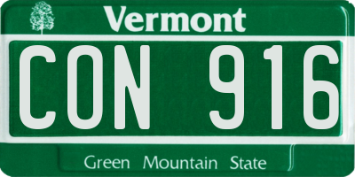 VT license plate CON916