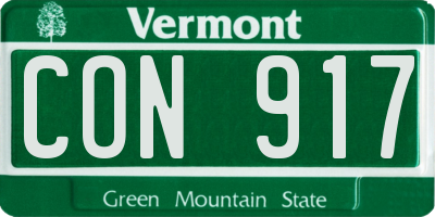 VT license plate CON917