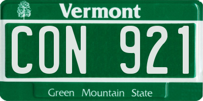VT license plate CON921