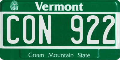 VT license plate CON922