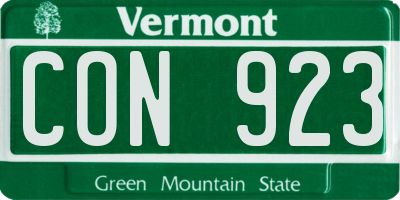 VT license plate CON923