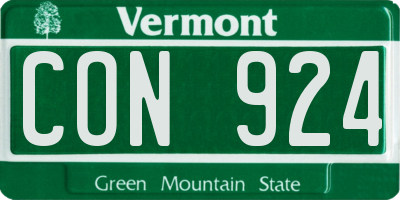 VT license plate CON924