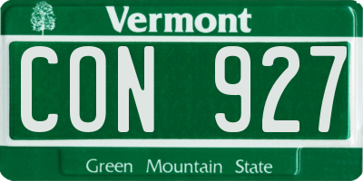 VT license plate CON927