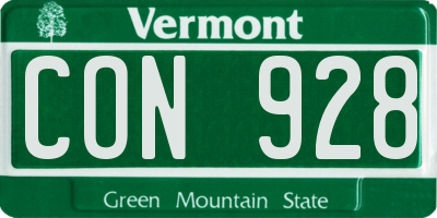 VT license plate CON928