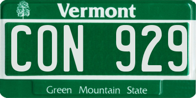 VT license plate CON929