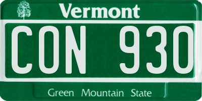 VT license plate CON930