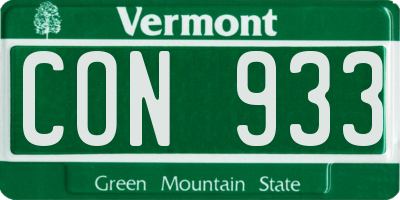 VT license plate CON933