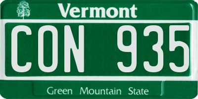 VT license plate CON935