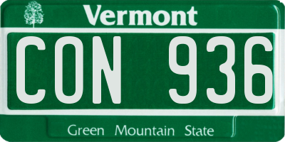 VT license plate CON936