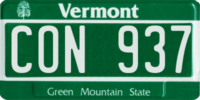 VT license plate CON937