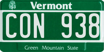 VT license plate CON938