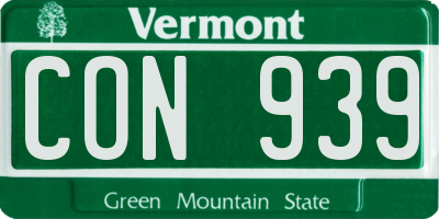 VT license plate CON939