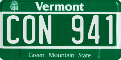 VT license plate CON941