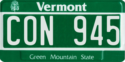 VT license plate CON945