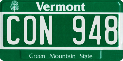VT license plate CON948