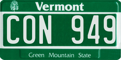 VT license plate CON949